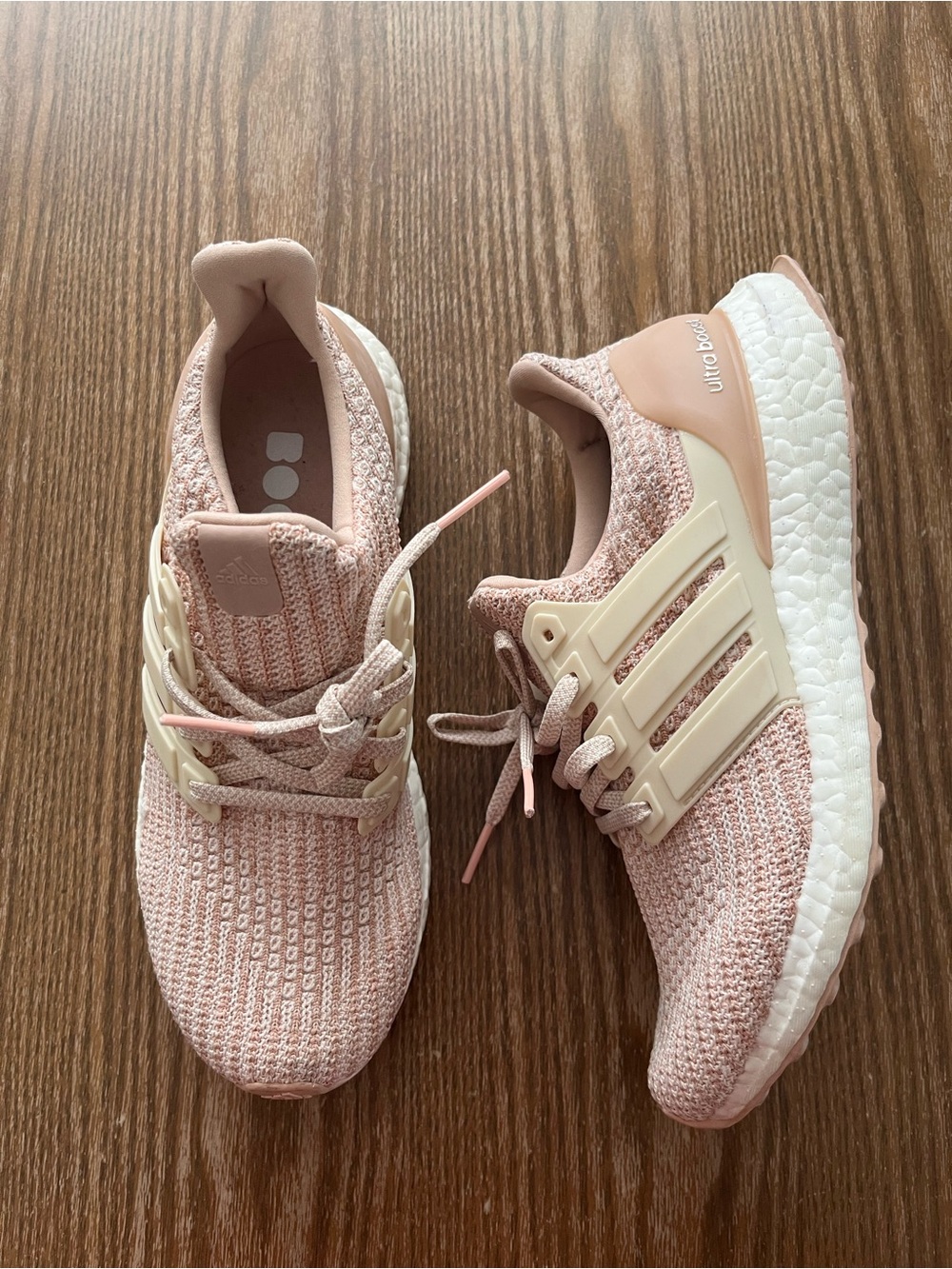 Adidas Ultraboost 4.0 Ash Peach Linen Pink Running Shoes BB6497 Womens 7.5